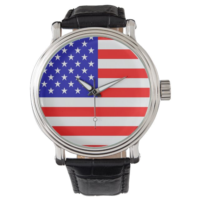Reloj De Pulsera Bandera estadounidense (Anverso)