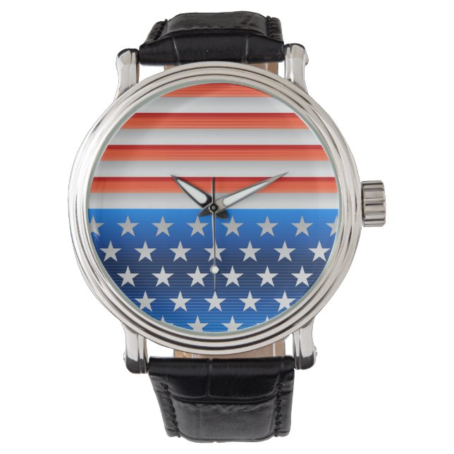 Reloj De Pulsera Bandera estadounidense (Anverso)