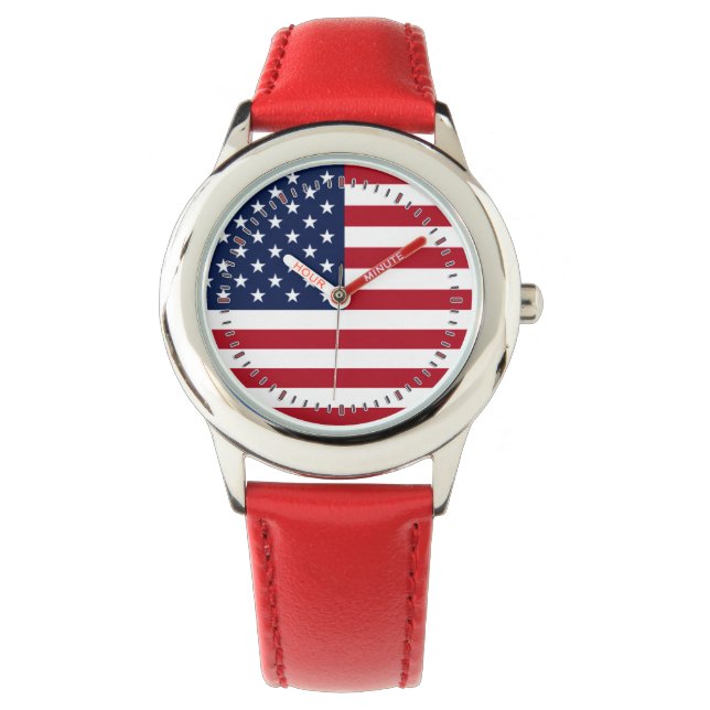 Reloj De Pulsera Bandera estadounidense (Anverso)