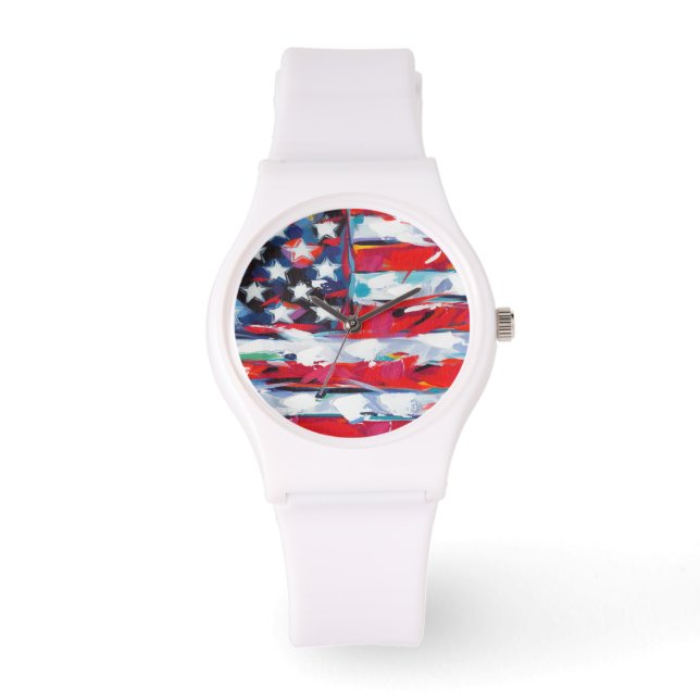 Reloj De Pulsera Bandera estadounidense (Anverso)