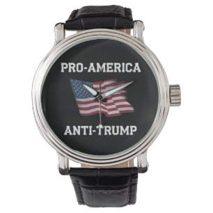 Reloj De Pulsera Bandera estadounidense anti Trump