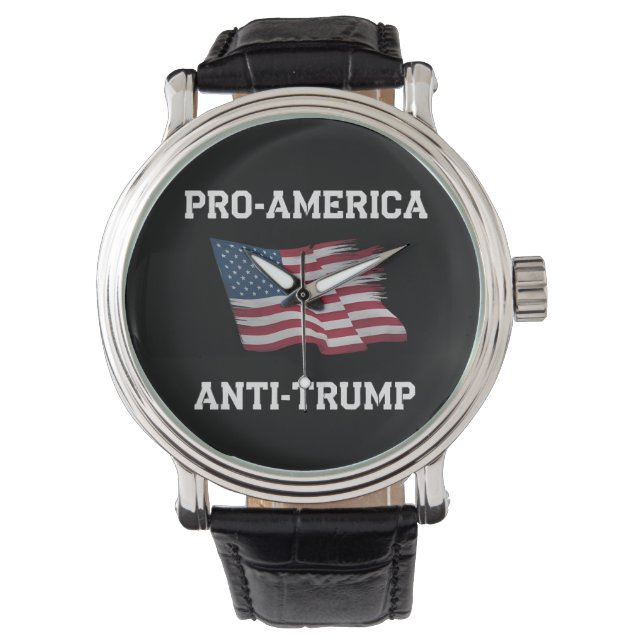 Reloj De Pulsera Bandera estadounidense anti Trump (Anverso)