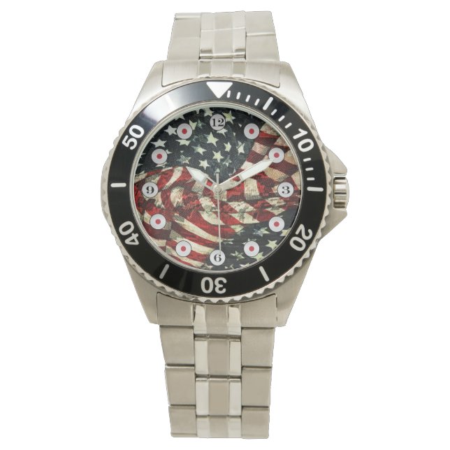 Reloj De Pulsera Bandera estadounidense-camuflaje por Shirley Taylo (Anverso)
