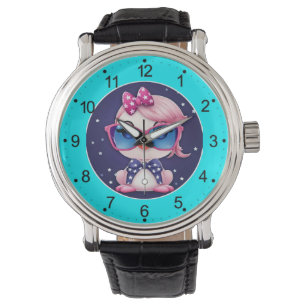 Reloj De Pulsera Bandera estadounidense con Personalizado Flamingo-
