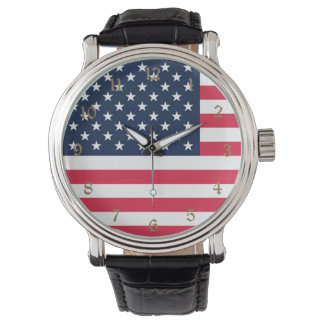 Reloj De Pulsera Bandera estadounidense de 50 estrellas: Viejas est