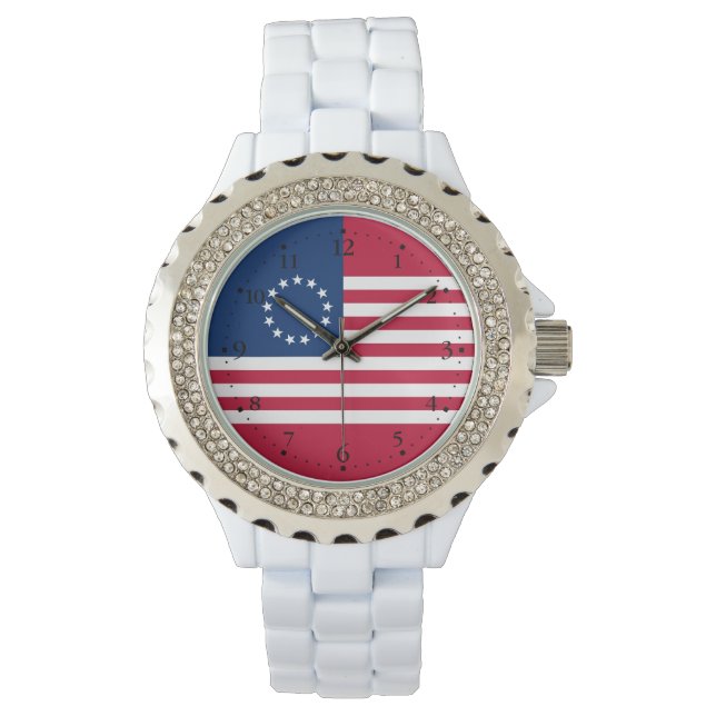 Reloj De Pulsera Bandera estadounidense de Betsy Ross (Anverso)