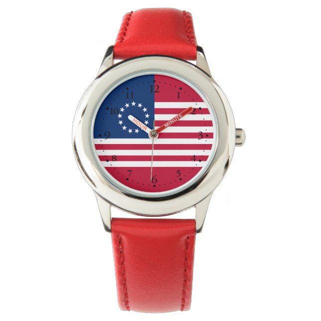 Reloj De Pulsera Bandera estadounidense de Betsy Ross (Anverso)