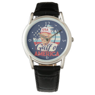 Reloj De Pulsera Bandera estadounidense del Golfo de América Donald