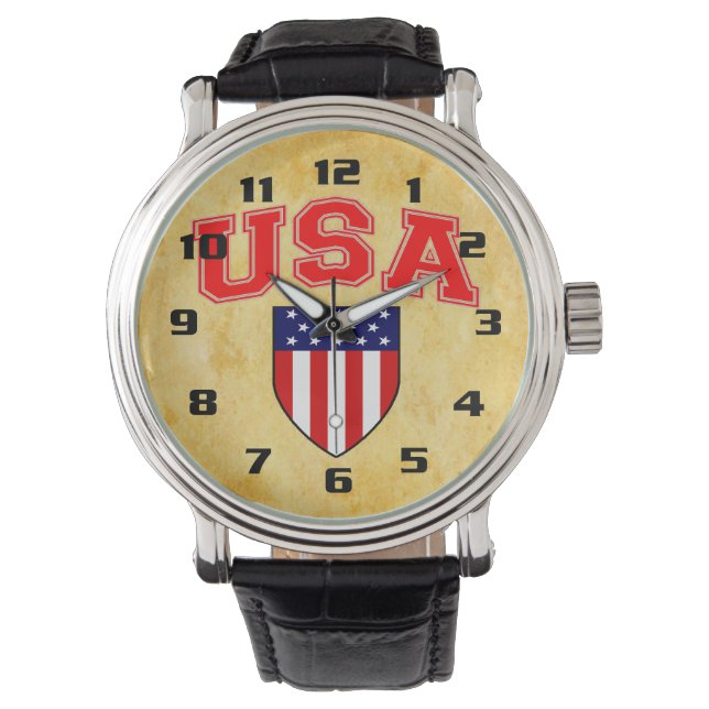 Reloj De Pulsera Bandera estadounidense Guay Patriótica (Anverso)