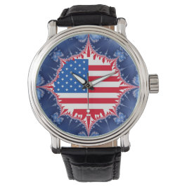 Reloj De Pulsera Bandera estadounidense Mandelbrot