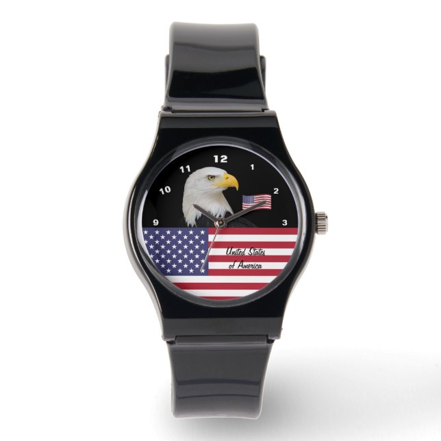 Reloj De Pulsera Bandera estadounidense, moda en Estados Unidos, pa (Anverso)