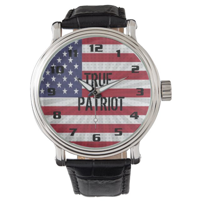 Reloj De Pulsera Bandera estadounidense patriótica (Anverso)