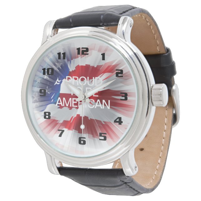 Reloj De Pulsera Bandera estadounidense patriótica orgullosa de ser (Angular)