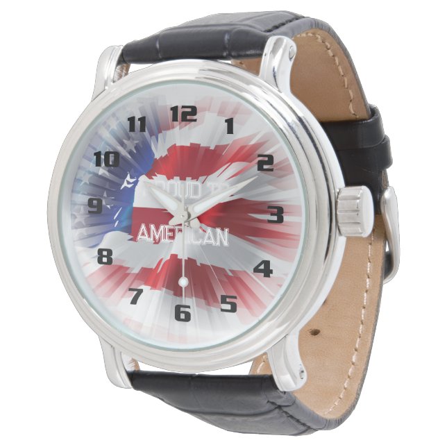 Reloj De Pulsera Bandera estadounidense patriótica orgullosa de ser (Angular)