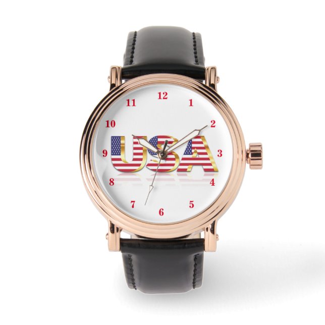 Reloj De Pulsera Bandera estadounidense Watch Estados Unidos Patrió (Anverso)