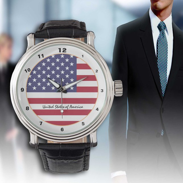 Reloj De Pulsera Bandera estadounidense y diseño de Estados Unidos (Subido por el creador)