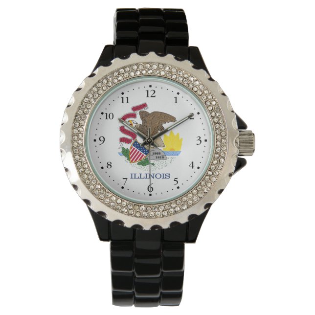 Reloj De Pulsera Bandera Estatal de Illinois (Anverso)