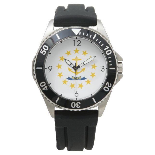 Reloj De Pulsera Bandera estatal de la isla de Rhode (Anverso)