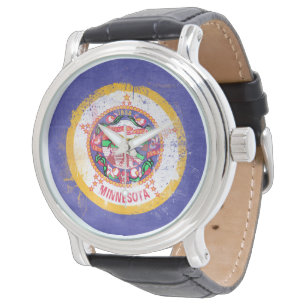Reloj De Pulsera Bandera estatal de Minnesota en peligro
