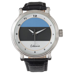 Reloj De Pulsera Bandera estonia y diseño moderno de Estonia