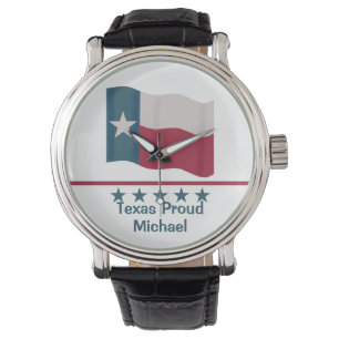 Reloj De Pulsera Bandera Estrella solitaria Texas Orgullosas Palabr