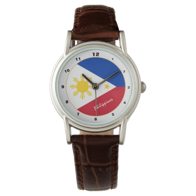 Reloj De Pulsera Bandera filipina y diseño/moda filipino (Anverso)