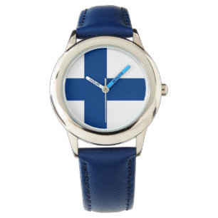 Reloj De Pulsera Bandera finlandesa Patriótica