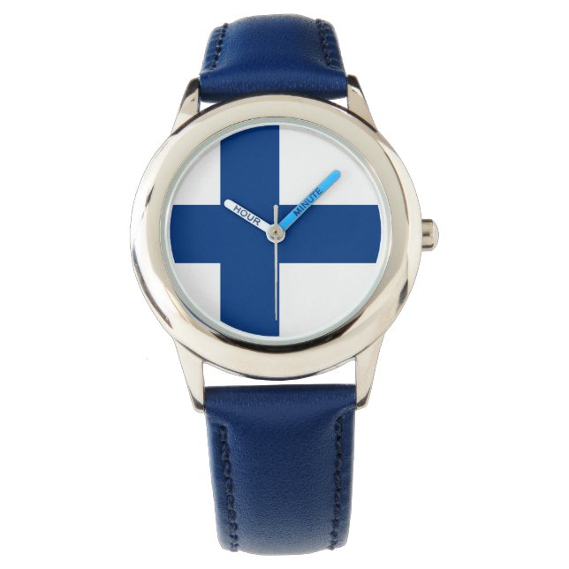 Reloj De Pulsera Bandera finlandesa Patriótica (Anverso)