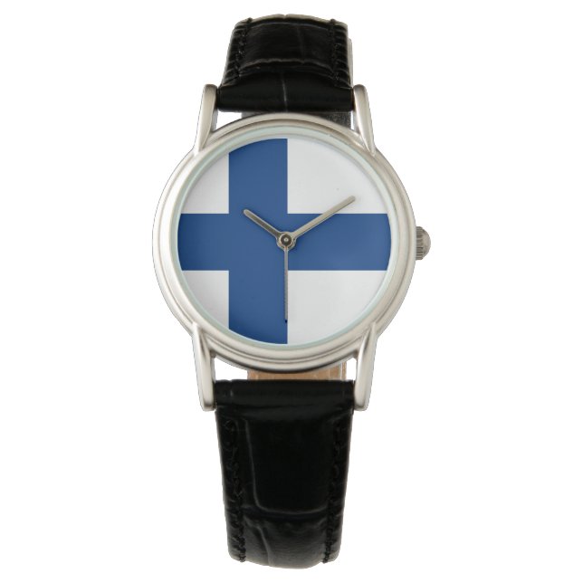 Reloj De Pulsera Bandera finlandesa Patriótica (Anverso)