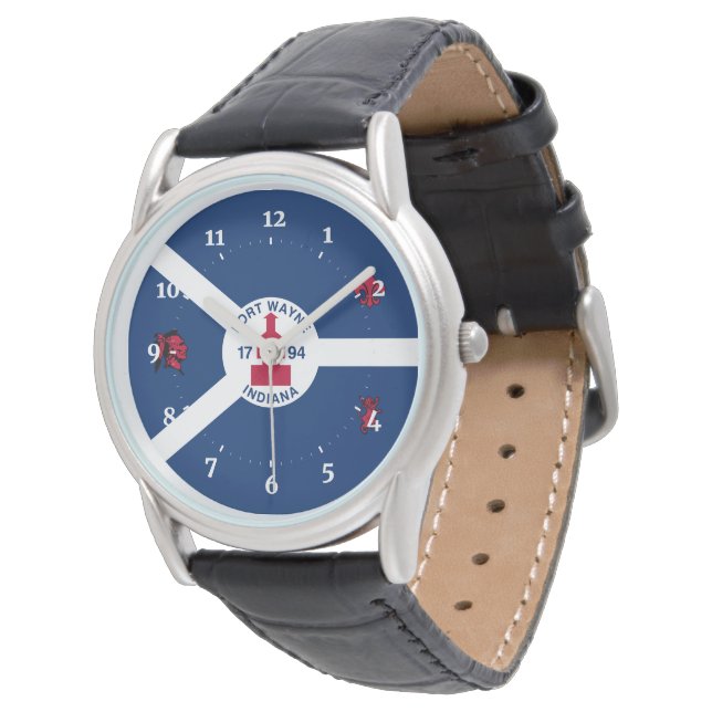Reloj De Pulsera Bandera Fort Wayne, Indiana (Angular)