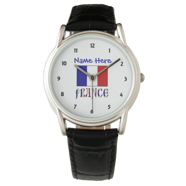 Reloj De Pulsera Bandera francesa personifica a pequeños hombres (Anverso)