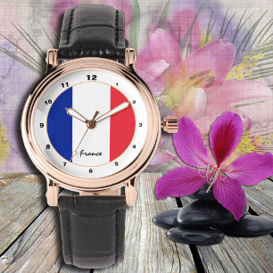 Reloj De Pulsera Bandera francesa y diseño de moda y Francia