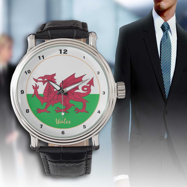 Reloj De Pulsera Bandera galesa patriótica, moda y diseño de Gales (Subido por el creador)