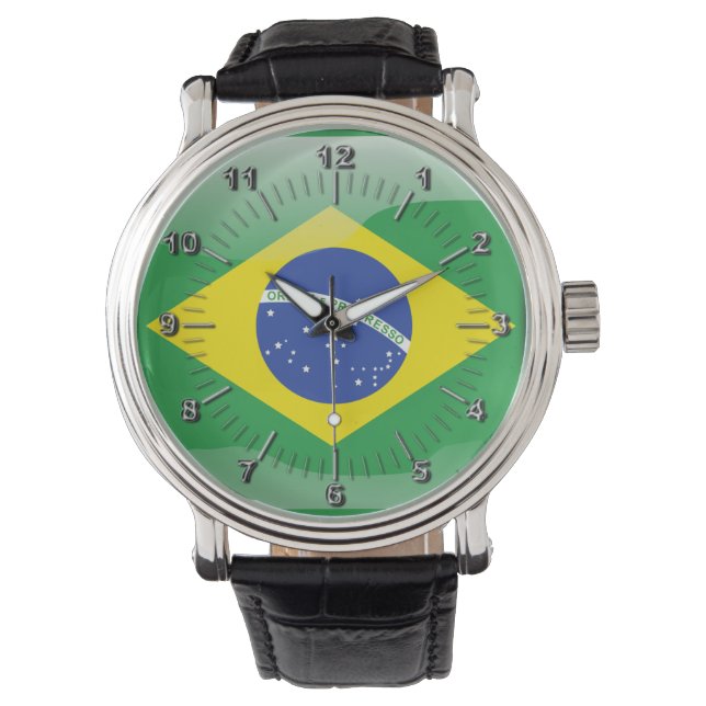 Reloj De Pulsera Bandera glamurosa de Brasil (Anverso)