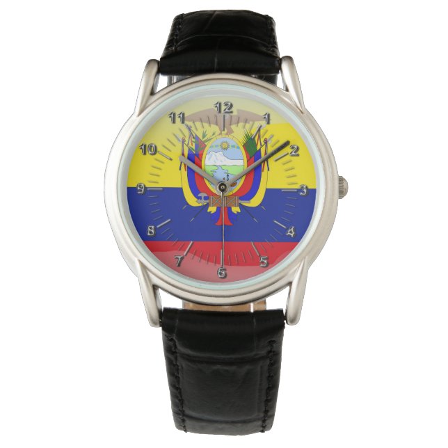 Reloj De Pulsera Bandera glamurosa de Ecuador (Anverso)