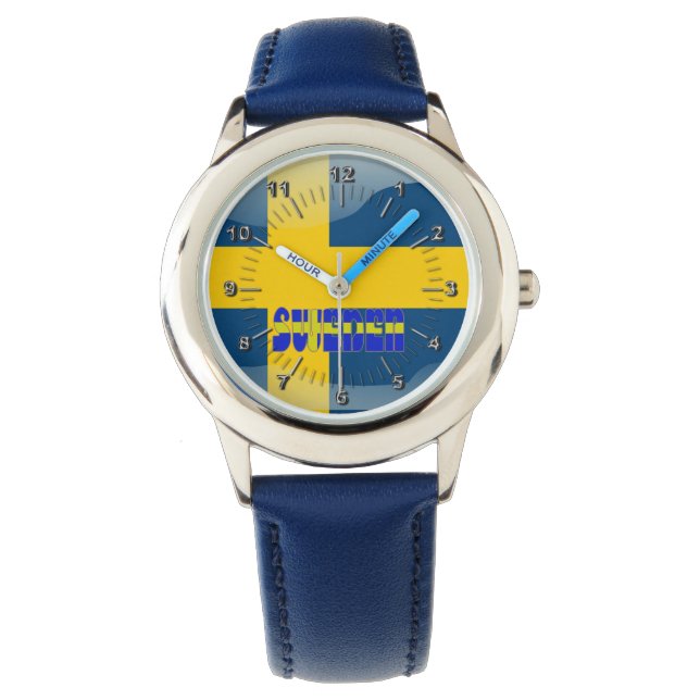 Reloj De Pulsera Bandera glamurosa de Suecia (Anverso)