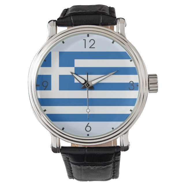 Reloj De Pulsera Bandera griega (Anverso)