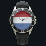 Reloj De Pulsera Bandera holandesa<br><div class="desc">Este diseño presenta la bandera nacional de los Países Bajos (conocida informalmente como Holanda), que es un país situado principalmente en Europa occidental y en parte en el Caribe, que constituye el mayor país constitutivo del Reino de los Países Bajos. En Europa, se compone de 12 provincias que limitan con...</div>