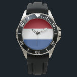 Reloj De Pulsera Bandera holandesa<br><div class="desc">Este diseño presenta la bandera nacional de los Países Bajos (conocida informalmente como Holanda), que es un país situado principalmente en Europa occidental y en parte en el Caribe, que constituye el mayor país constitutivo del Reino de los Países Bajos. En Europa, se compone de 12 provincias que limitan con...</div>