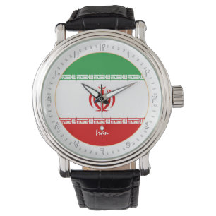 Reloj De Pulsera Bandera iraní e Irán de moda, No árabe /diseño