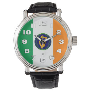 Reloj De Pulsera Bandera irlandesa con escudo de armas