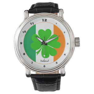 Reloj De Pulsera Bandera irlandesa / Moda de moda / Shamrock
