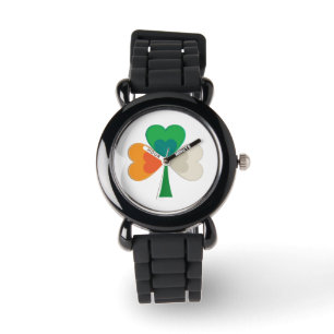 Reloj De Pulsera Bandera irlandesa Shamrock