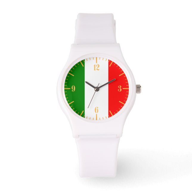 Reloj De Pulsera Bandera italiana de marcado dorado (Anverso)