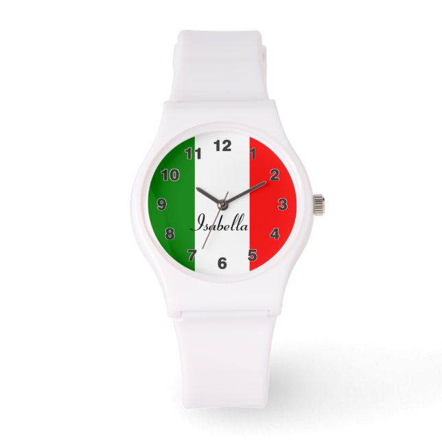 Reloj De Pulsera Bandera italiana personalizado (Anverso)