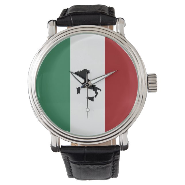 Reloj De Pulsera Bandera italiana y arranque (Anverso)