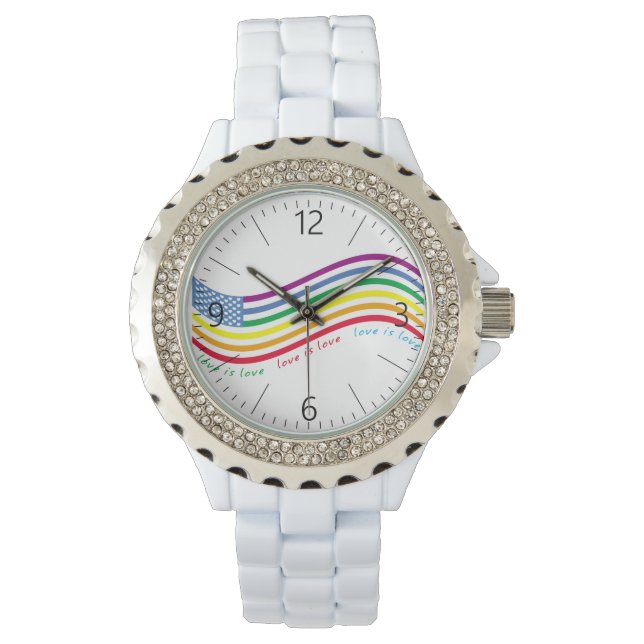 Reloj De Pulsera Bandera LGBT (Anverso)