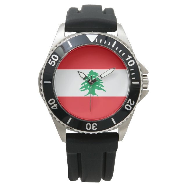 Reloj De Pulsera Bandera libanesa (Bandera del Líbano) (Anverso)