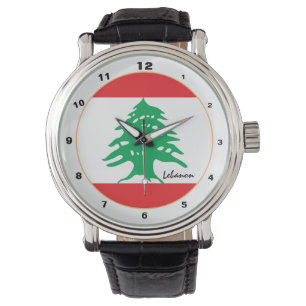 Reloj De Pulsera Bandera libanesa y diseño de moda/moda libanesa