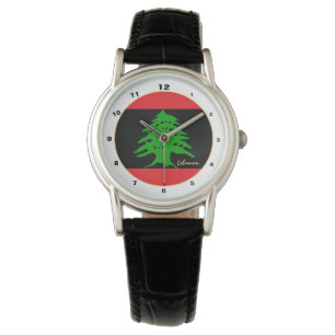 Reloj De Pulsera Bandera libanesa y Líbano BLK moda/diseño de moda